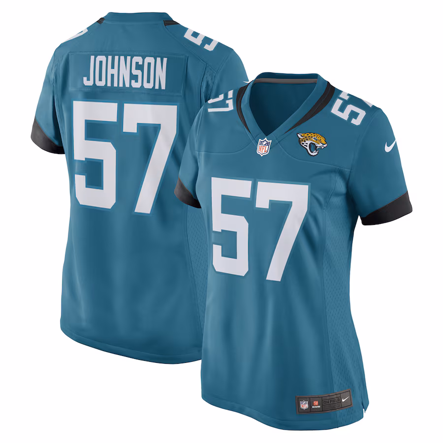 Women's Jacksonville Jaguars Caleb Johnson Nike Teal Game Player Jersey - Jersey