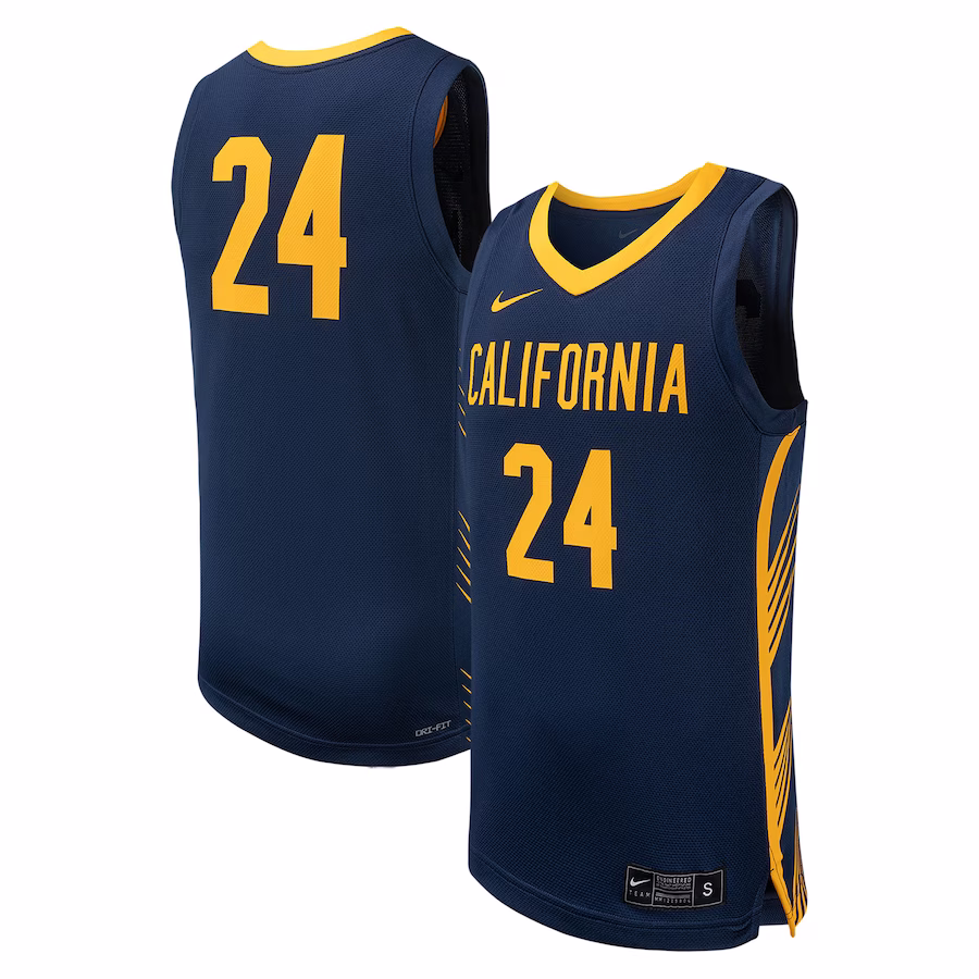 #24 Cal Bears Nike Replica Basketball Jersey - Navy - Jersey