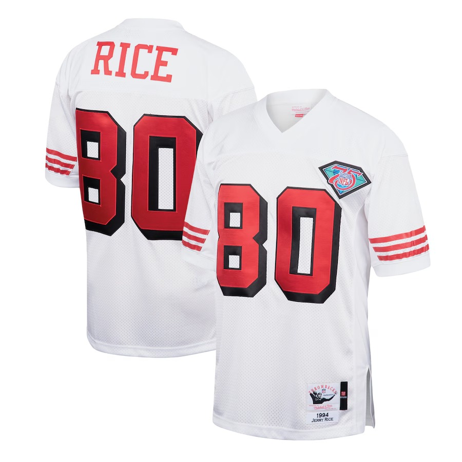 Men's San Francisco 49ers 1994 Jerry Rice Mitchell & Ness White Authentic Throwback Retired Player Jersey - Jersey