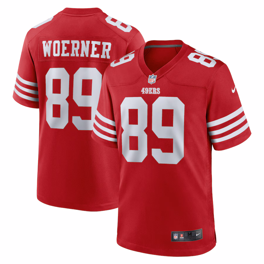 Men's San Francisco 49ers Charlie Woerner Nike  Scarlet  Game Jersey - Jersey