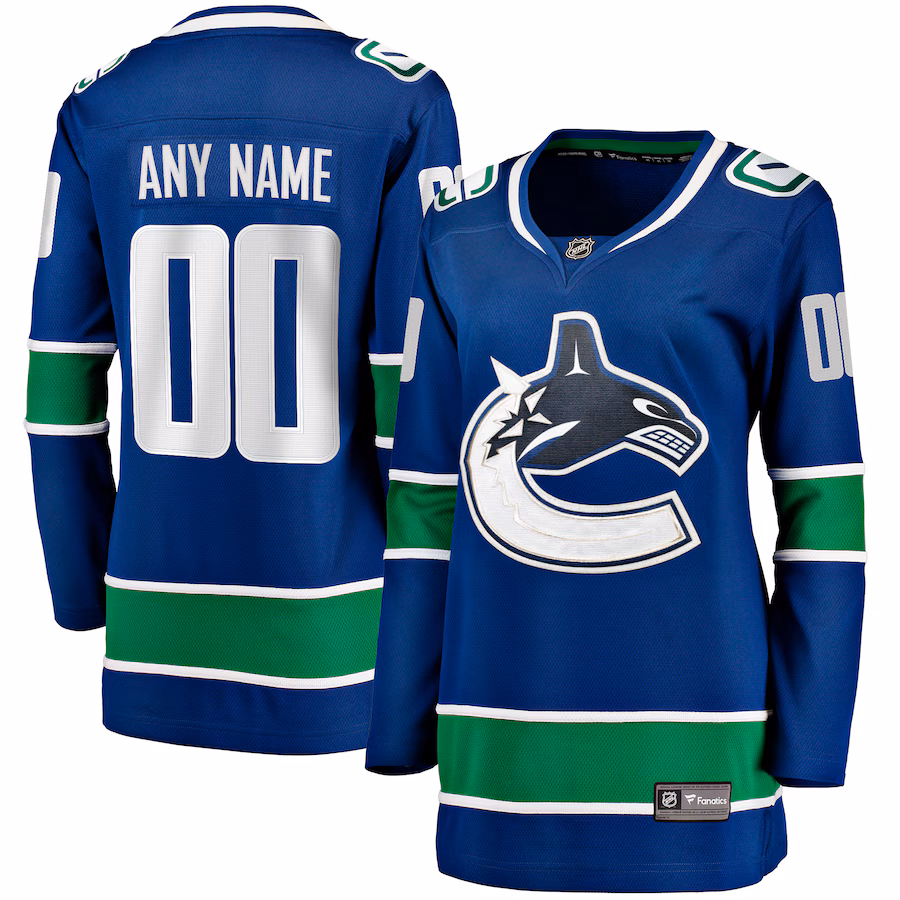 Women's Vancouver Canucks Fanatics Blue Breakaway Custom Jersey - Jersey
