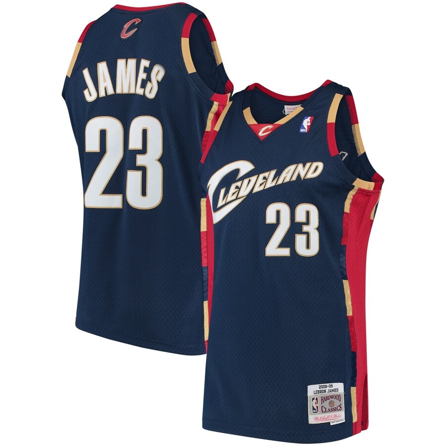 Men's Cleveland Cavaliers LeBron James Mitchell & Ness Navy Hardwood Classics Swingman Jersey - Jersey
