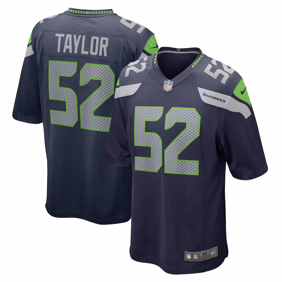 Men's Seattle Seahawks Darrell Taylor Nike College Navy Game Jersey - Jersey