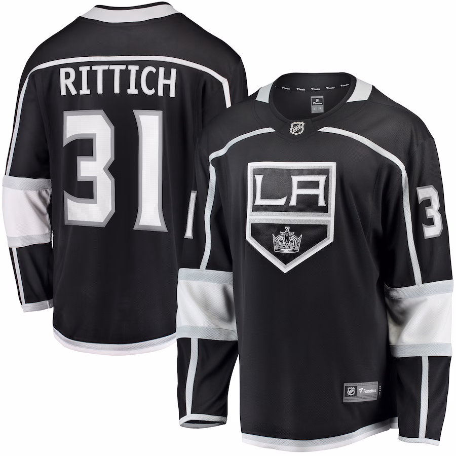 Men's Los Angeles Kings David Rittich Fanatics Black Home Premier Breakaway Player Jersey - Jersey