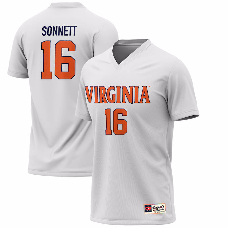Youth GameDay Greats Emily Sonnett White Virginia Cavaliers Lightweight Alumni Soccer Jersey - Jersey