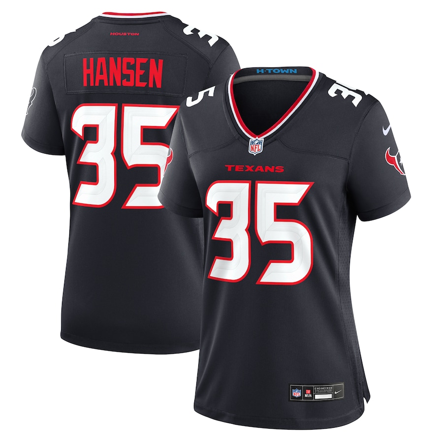 Women's Houston Texans Jake Hansen Nike  Navy Team Game Jersey - Jersey