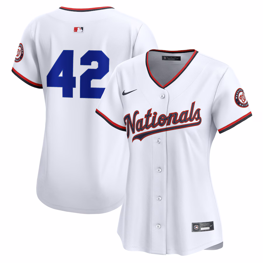 Women's Washington Nationals Nike White Home 2025 Jackie Robinson Day Limited Jersey - Jersey