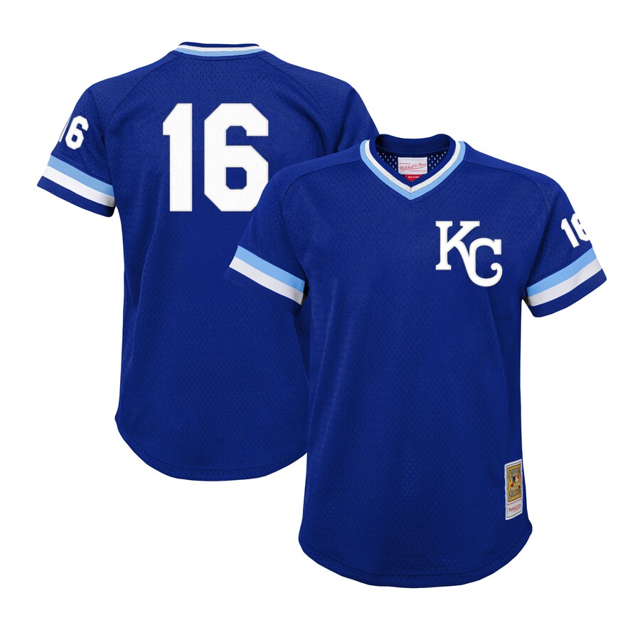 Youth Kansas City Royals Bo Jackson Mitchell & Ness Royal Cooperstown Collection Mesh Batting Practice Jersey - Jersey
