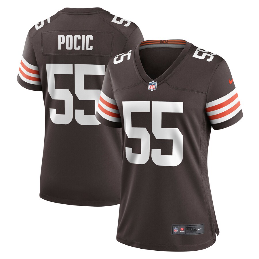 Women's Cleveland Browns Ethan Pocic Nike Brown Game Jersey - Jersey