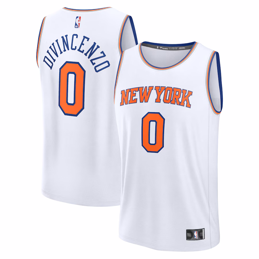 Men's New York Knicks Donte DiVincenzo Fanatics White Fast Break Replica Player Jersey - Association Edition - Jersey
