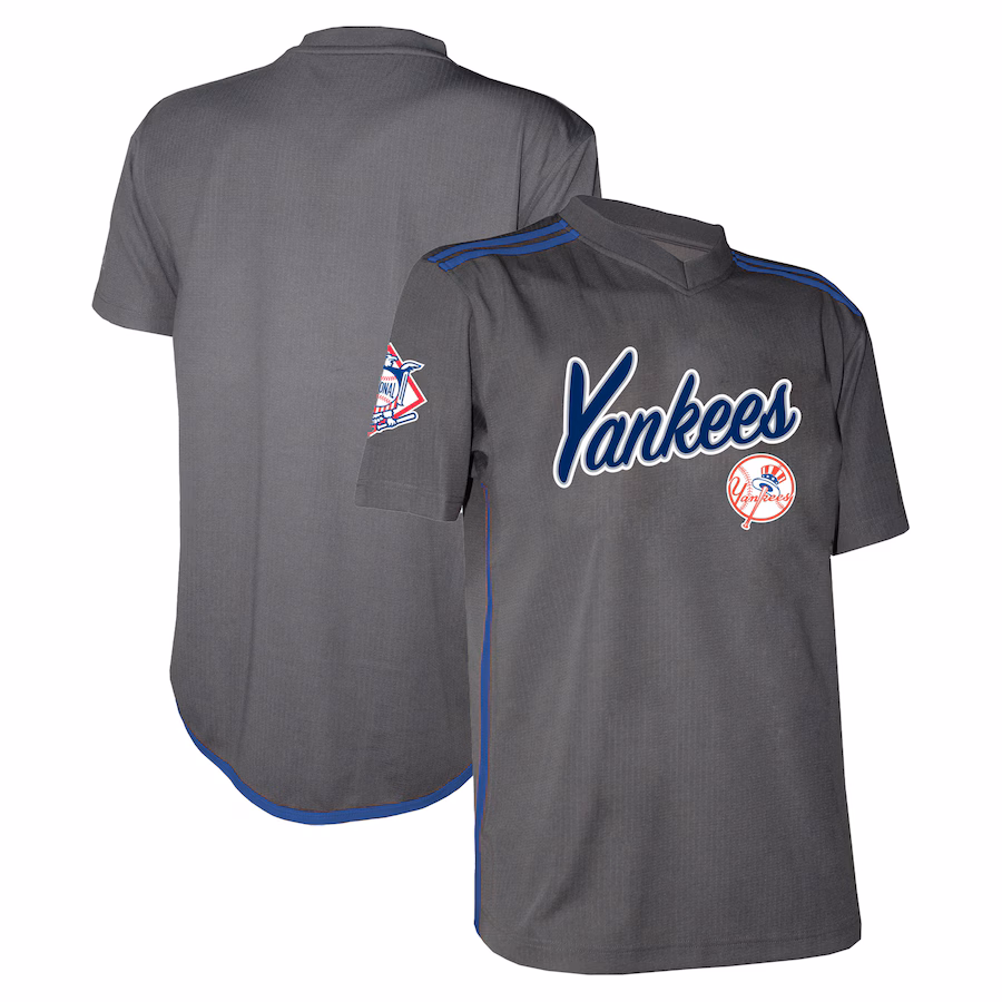 Men's  New York Yankees Stitches Charcoal Team V-Neck Jersey - Jersey