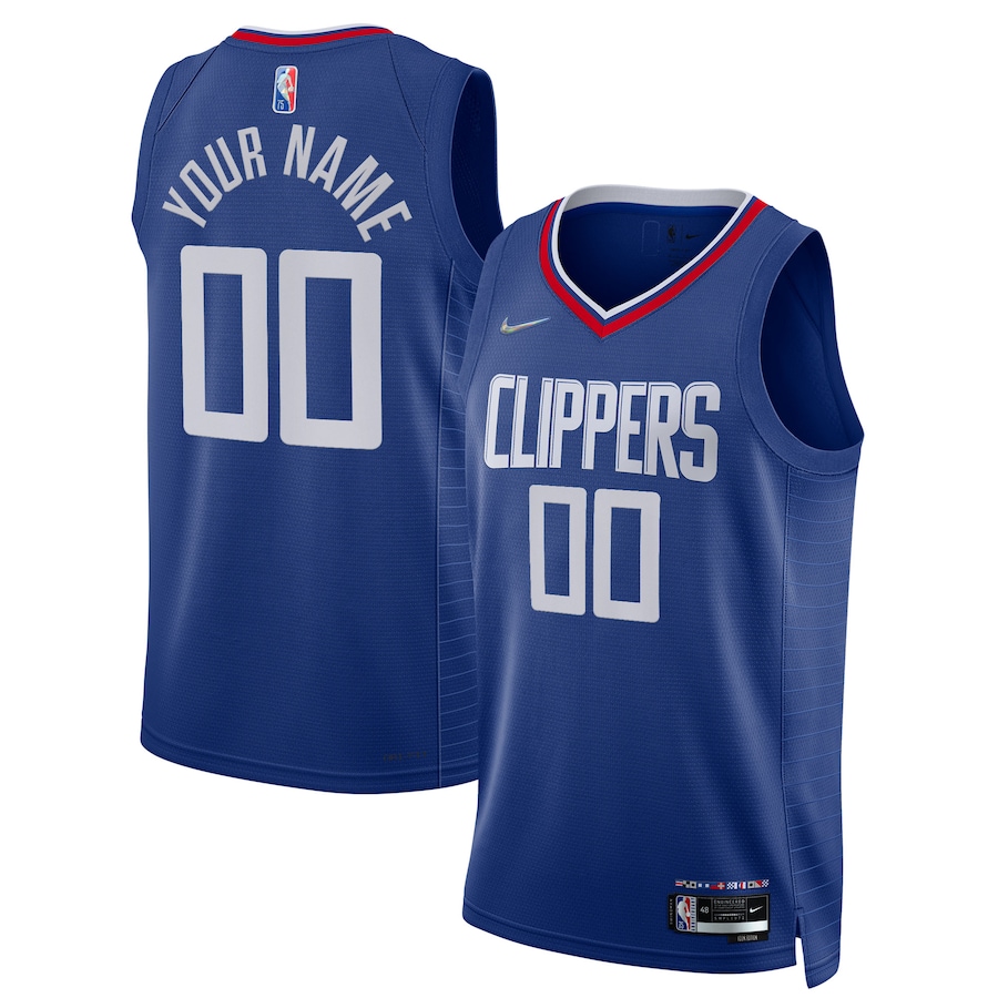 Men's LA Clippers Nike Royal 2021/22 Diamond Swingman Custom Jersey - Icon Edition - Jersey