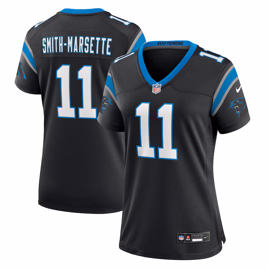 Women's Carolina Panthers Ihmir Smith-Marsette Nike  Black Team Game Jersey - Jersey