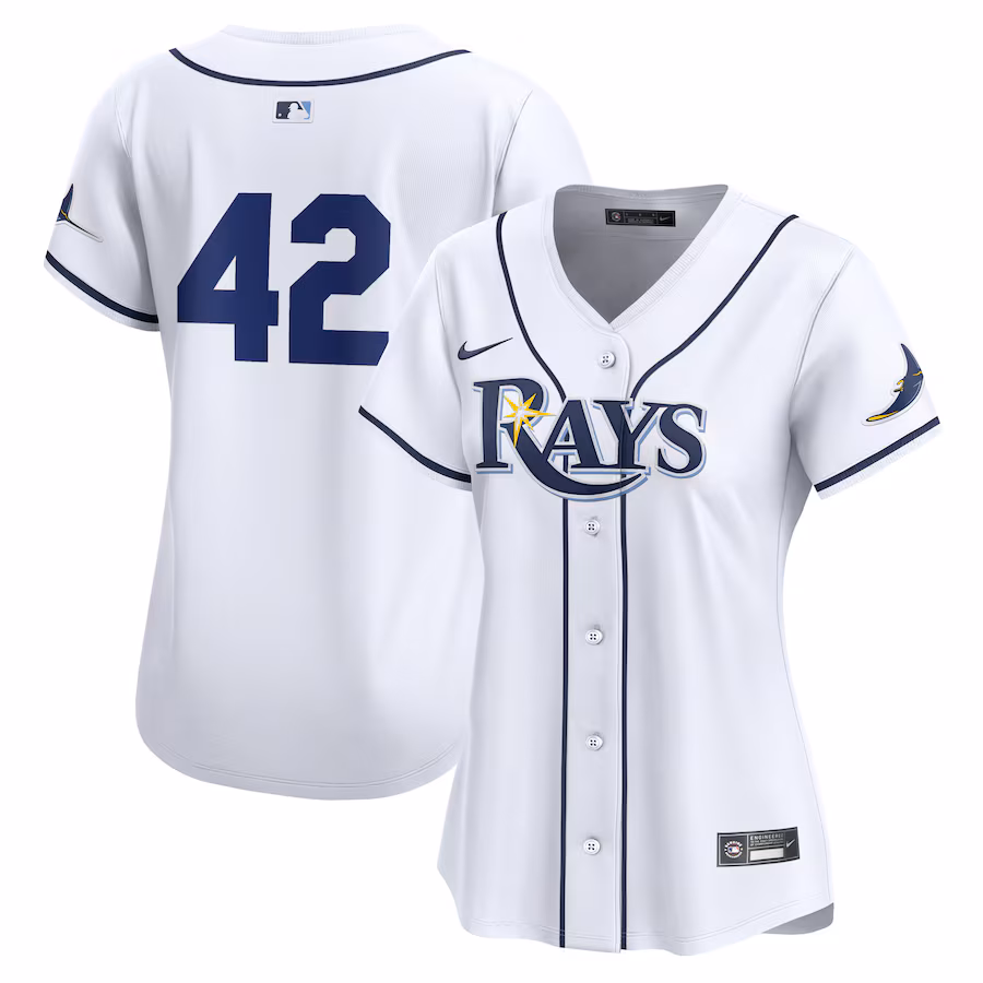Women's Tampa Bay Rays  Nike White 2024 Jackie Robinson Day Home Limited Jersey - Jersey