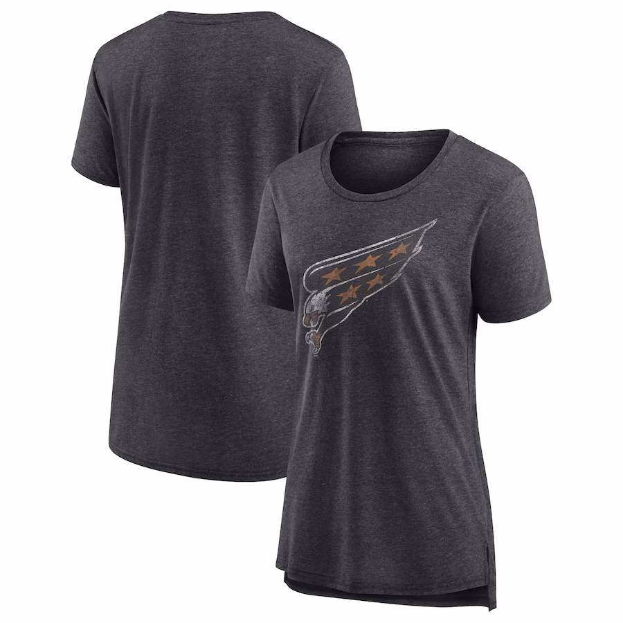 Women's Washington Capitals Gray Slow Whistle Tri-Blend T-Shirt - Jersey
