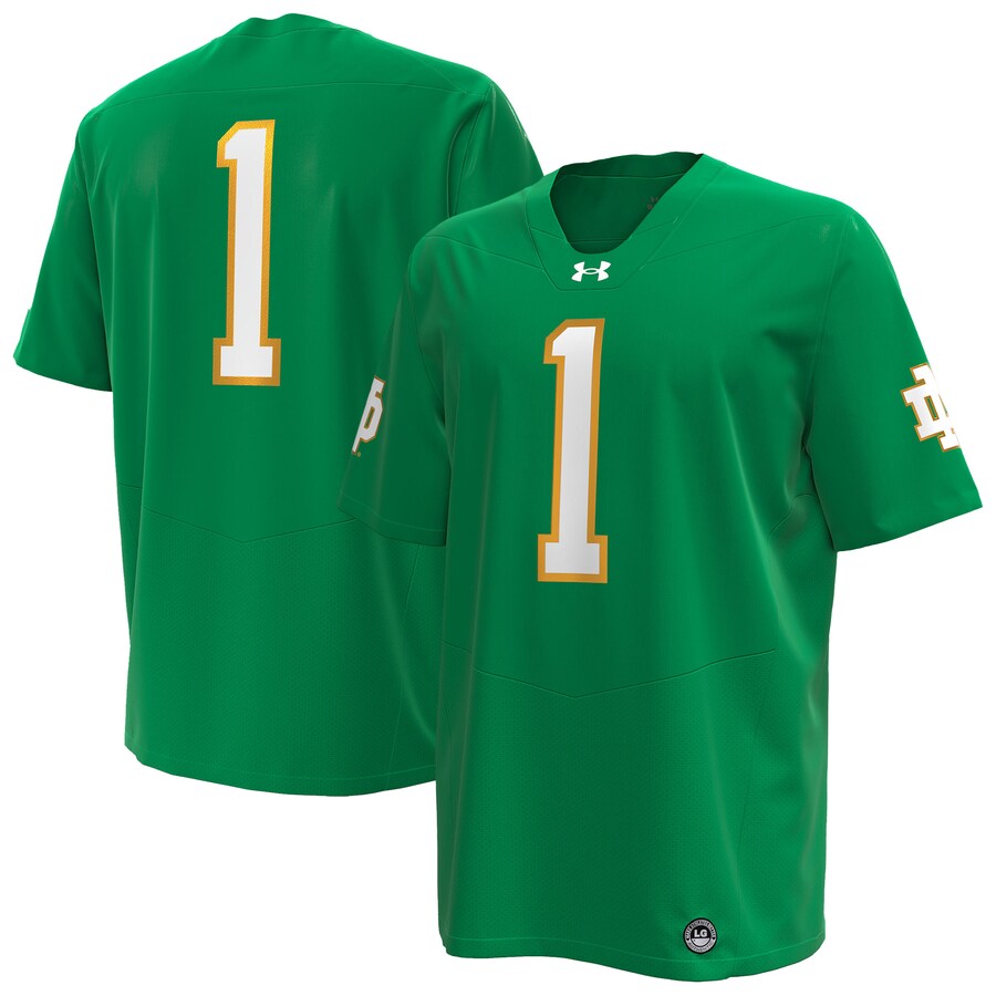Men's Under Armour  Kelly Green Notre Dame Fighting Irish Premier Football Jersey - Jersey