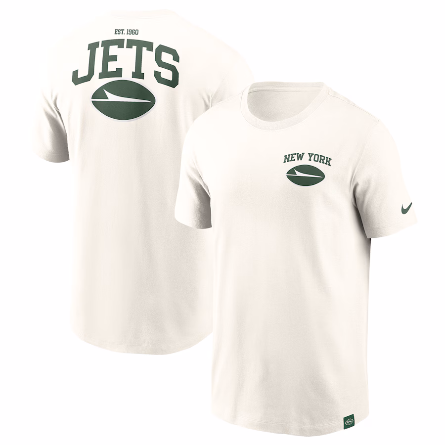 Men's New York Jets Nike Cream Blitz Essential T-Shirt - Jersey