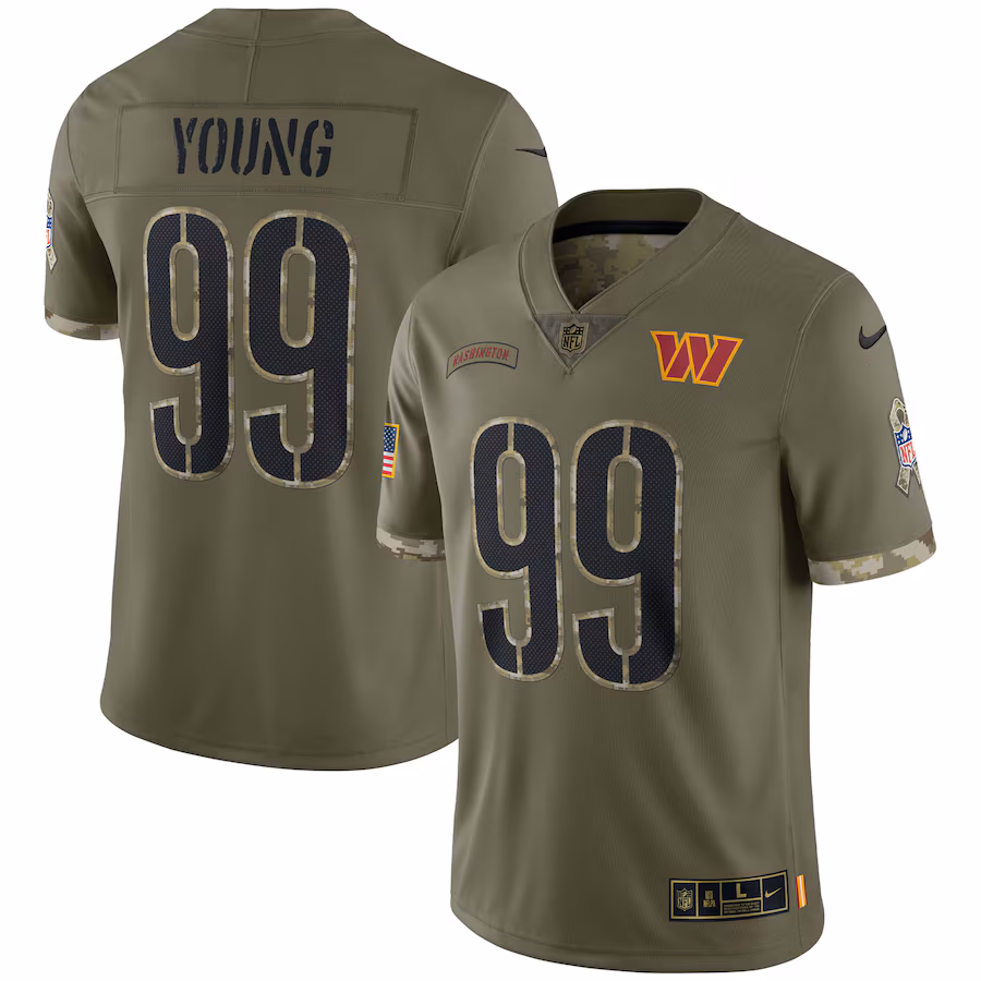Men's Washington Commanders Chase Young Nike Olive Salute To Service Limited Jersey - Jersey