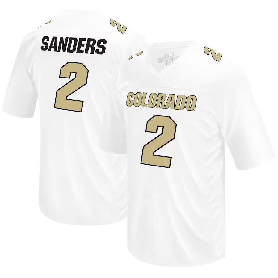 Shedeur Sanders Colorado Buffaloes Original Retro Brand NIL Football Player Jersey - White - Jersey