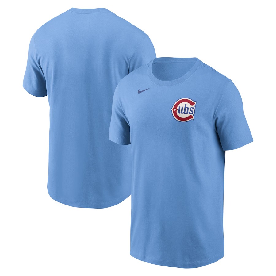 Men's Chicago Cubs Nike Baby Blue Alternate Wordmark T-Shirt - Jersey