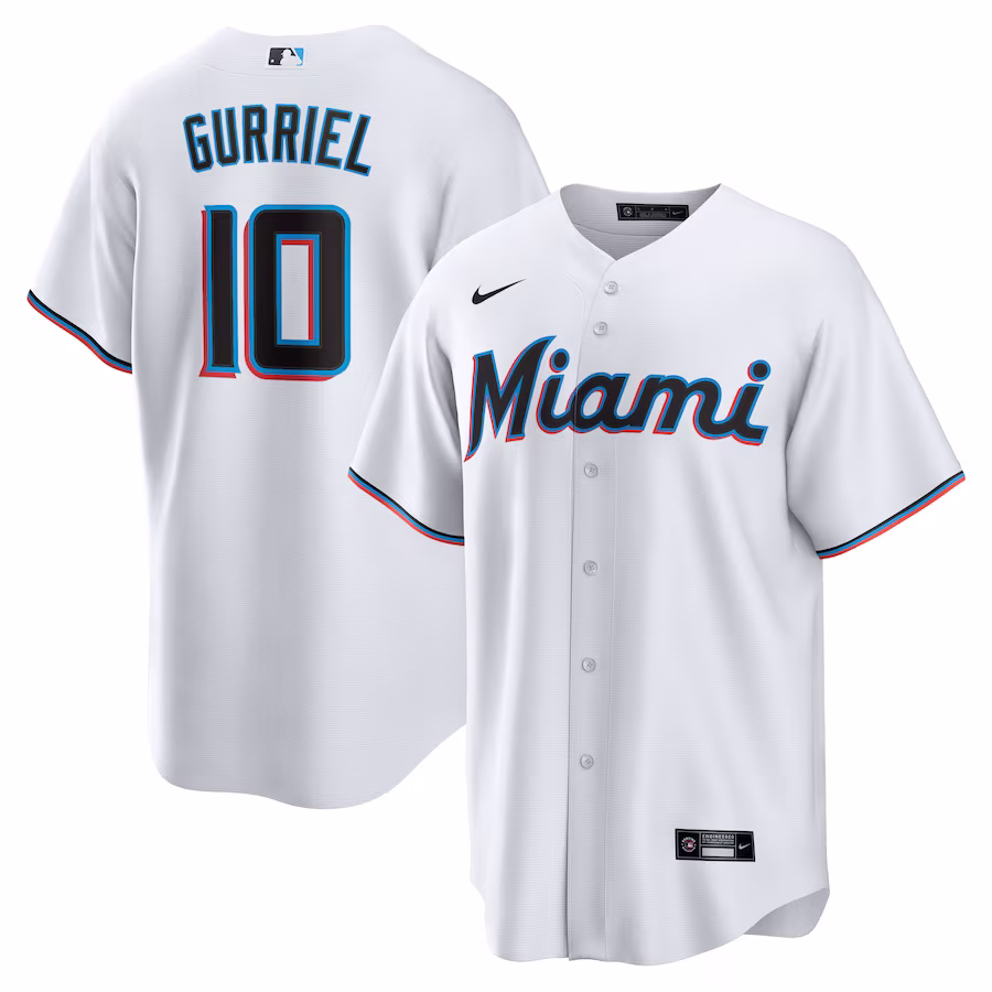 Men's Miami Marlins Yuli Gurriel Nike White Replica Player Jersey - Jersey