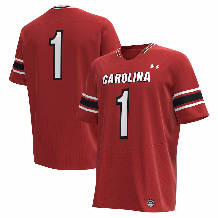 Men's Under Armour #1 Garnet South Carolina Gamecocks Replica Football Jersey - Jersey