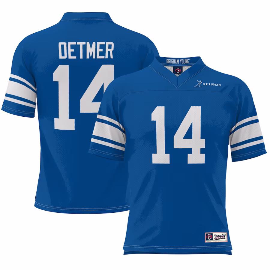 Ty Detmer BYU Cougars Heisman Football Jersey - Royal - Jersey