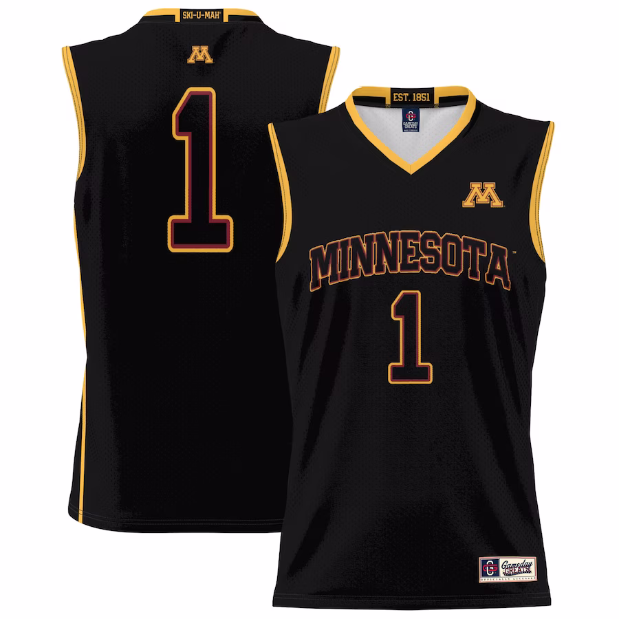 #1 Minnesota Golden Gophers GameDay Greats Unisex Lightweight Basketball Jersey - Black - Jersey