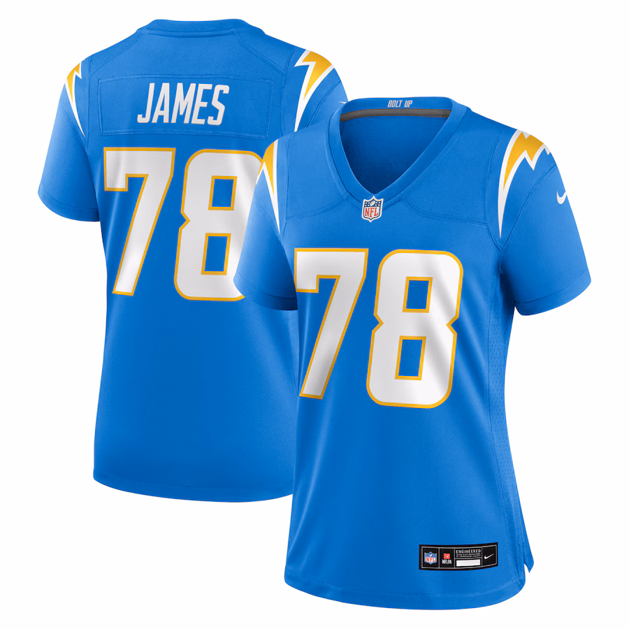 Women's Los Angeles Chargers Andre James Nike Powder Blue Team Game Jersey - Jersey