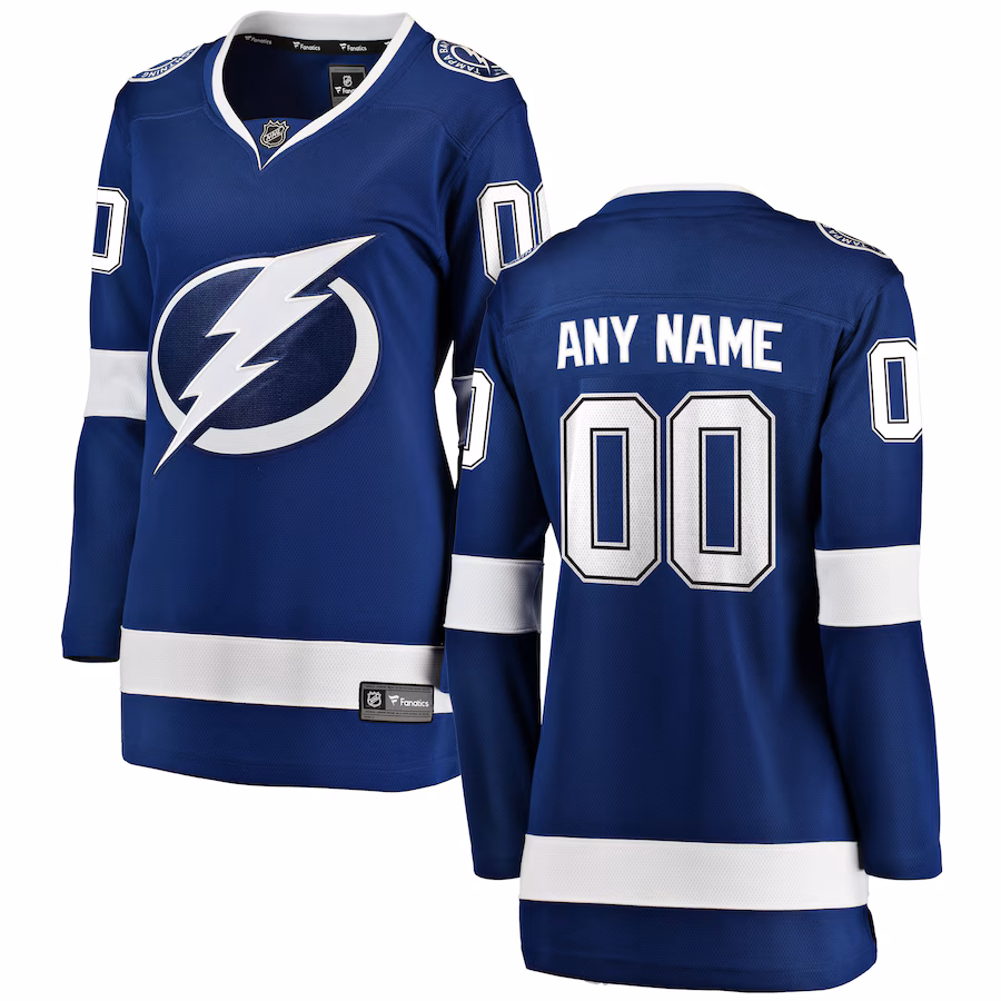 Women's Tampa Bay Lightning Fanatics Blue Home Breakaway Custom Jersey - Jersey
