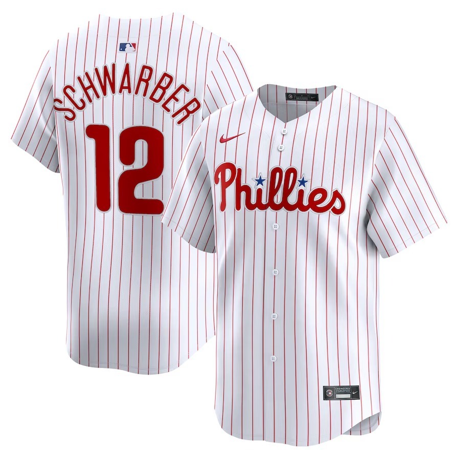 Men's Philadelphia Phillies Kyle Schwarber Nike White Alternate Limited Player Jersey - Jersey