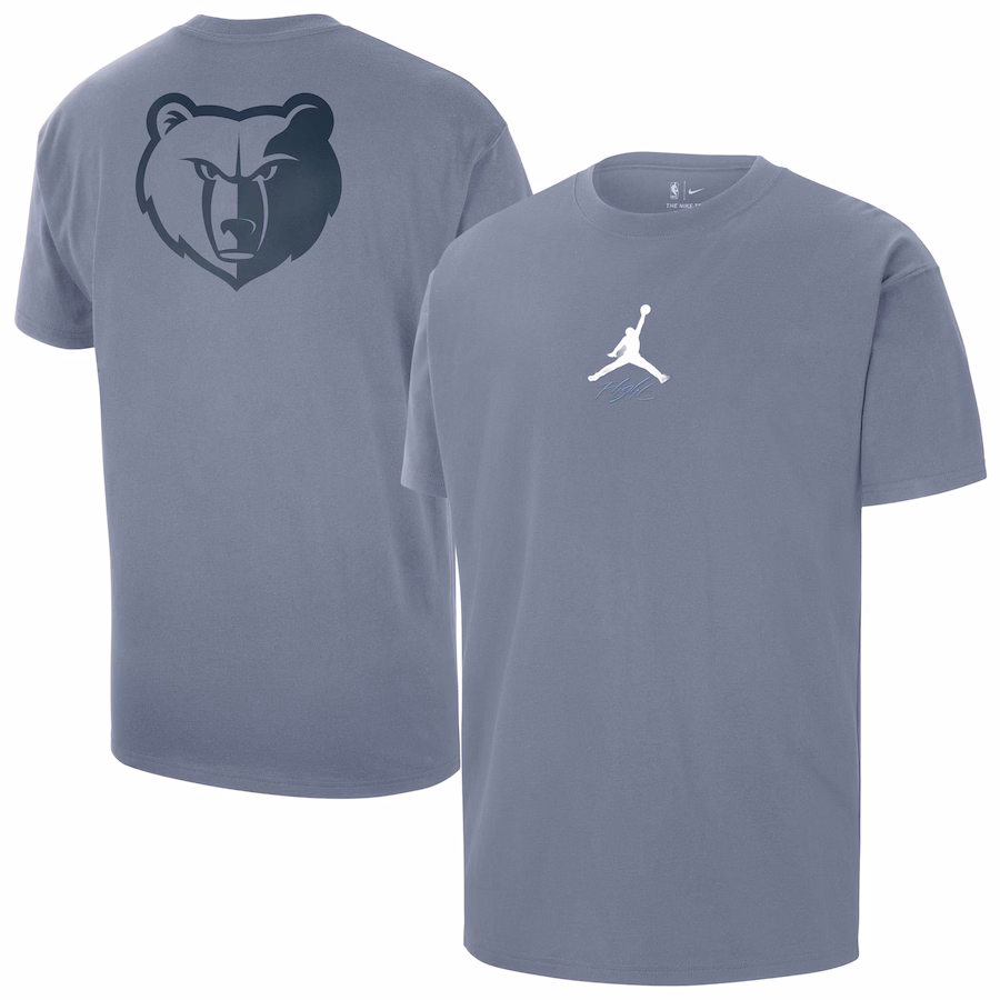 Men's Memphis Grizzlies Jordan Brand Blue Statement Edition Jumpman Flight Heavyweight T-Shirt - Jersey