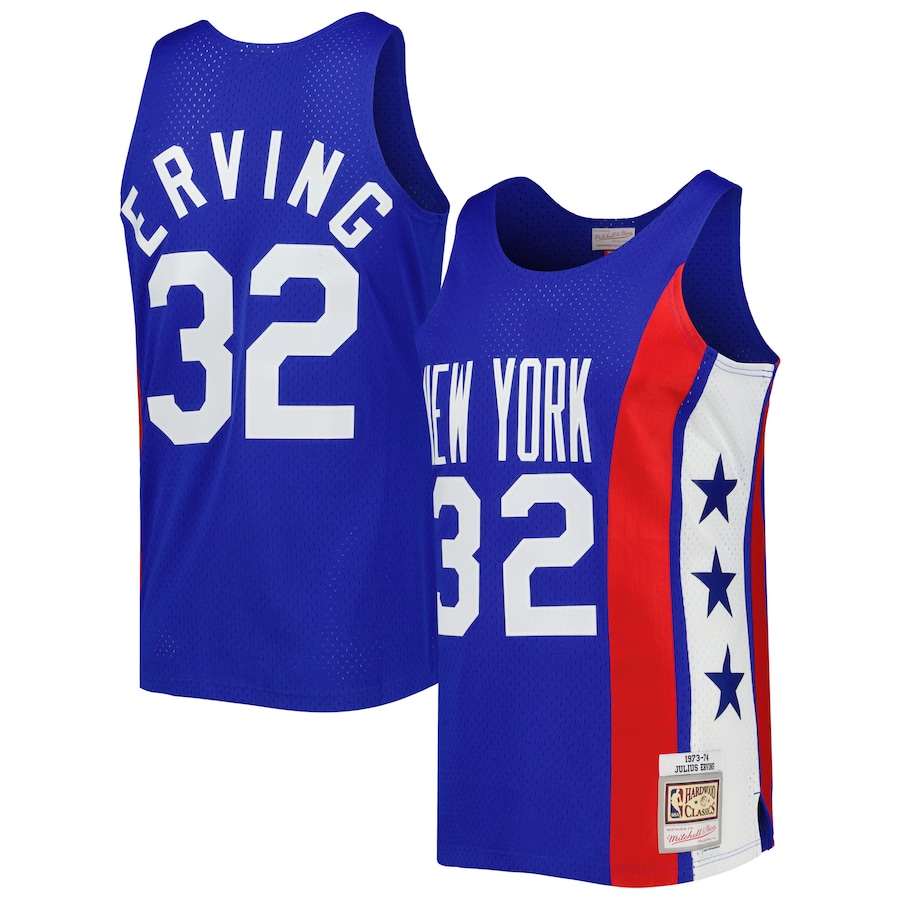 Men's New York Nets Julius Erving Mitchell & Ness Blue Hardwood Classics Swingman Jersey - Jersey
