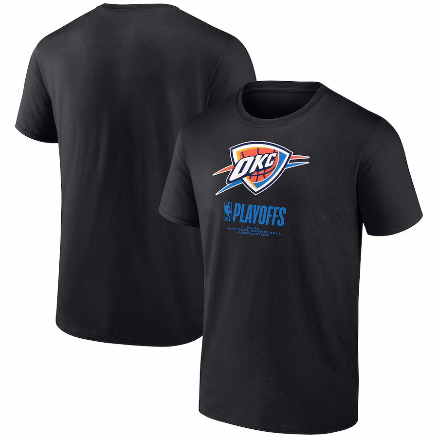 Men's  Oklahoma City Thunder Black 2025 NBA Playoffs Alley Oop T-Shirt - Jersey