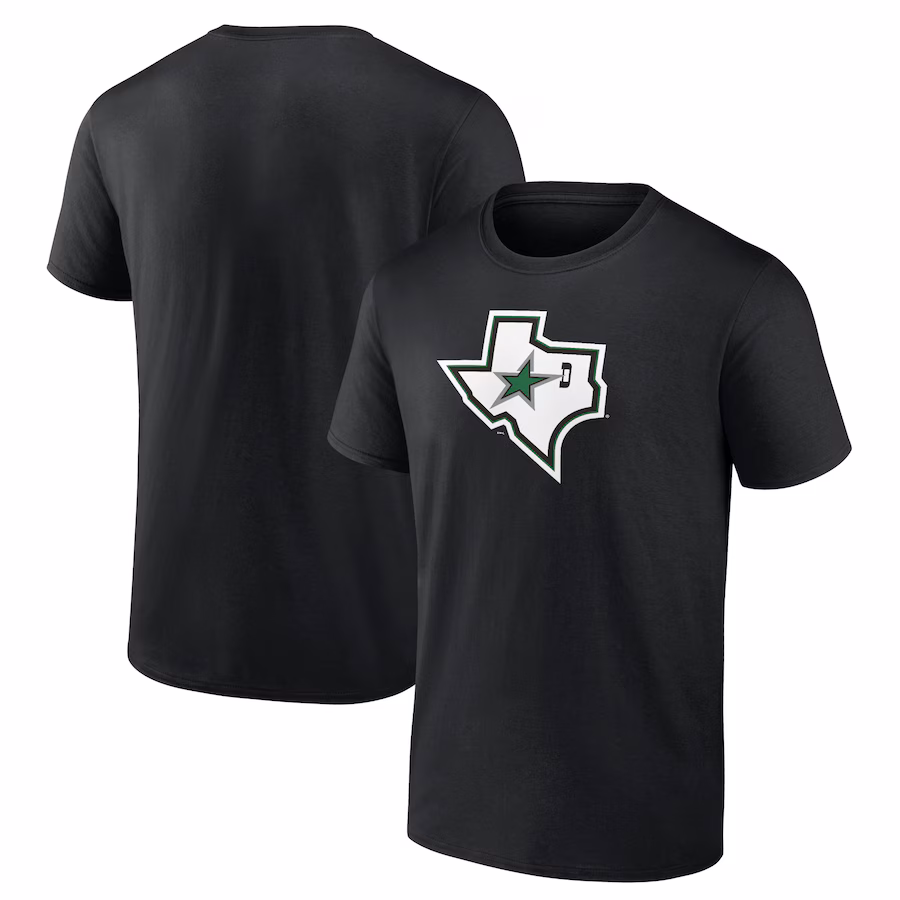 Men's Dallas Stars Black Team Secondary Logo T-Shirt - Jersey