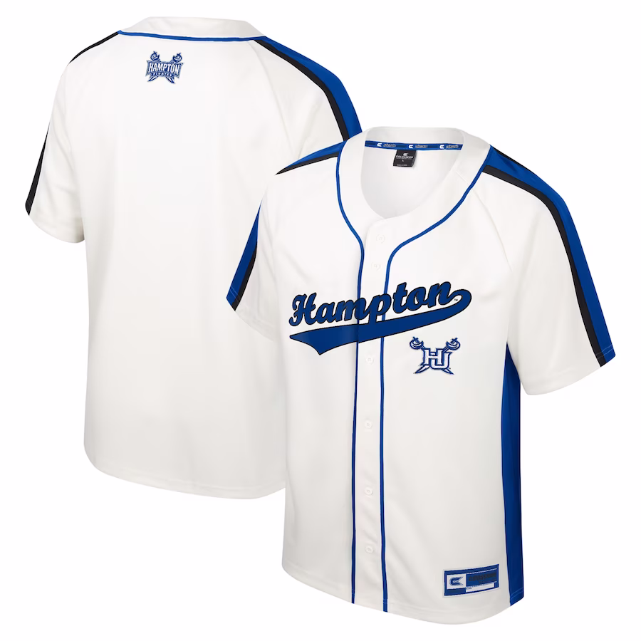 Hampton Pirates Colosseum Ruth Button-Up Baseball Jersey - Cream - Jersey