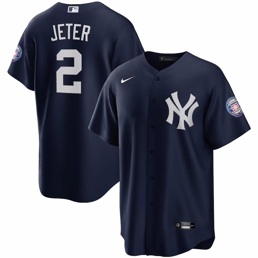 Men's New York Yankees Derek Jeter Nike Navy 2020 Hall of Fame Induction Alternate Replica Player Name Jersey - Jersey