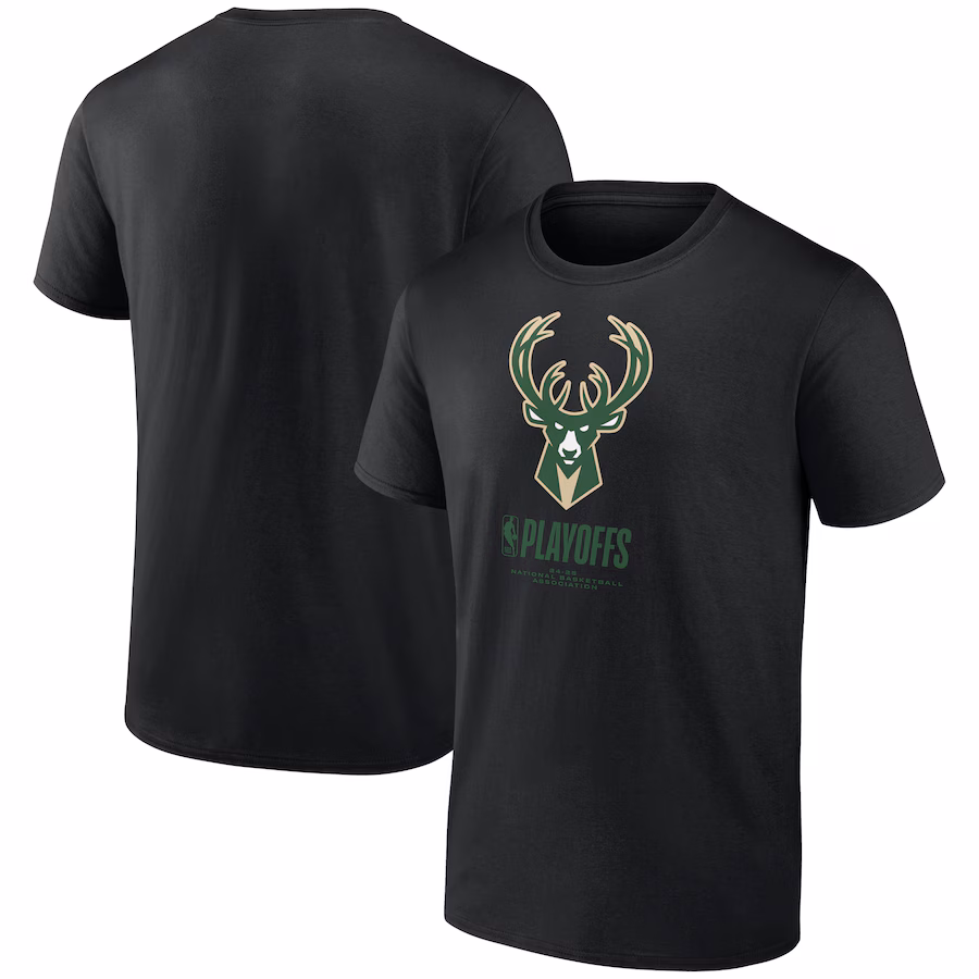 Men's  Milwaukee Bucks Black 2025 NBA Playoffs Alley Oop T-Shirt - Jersey