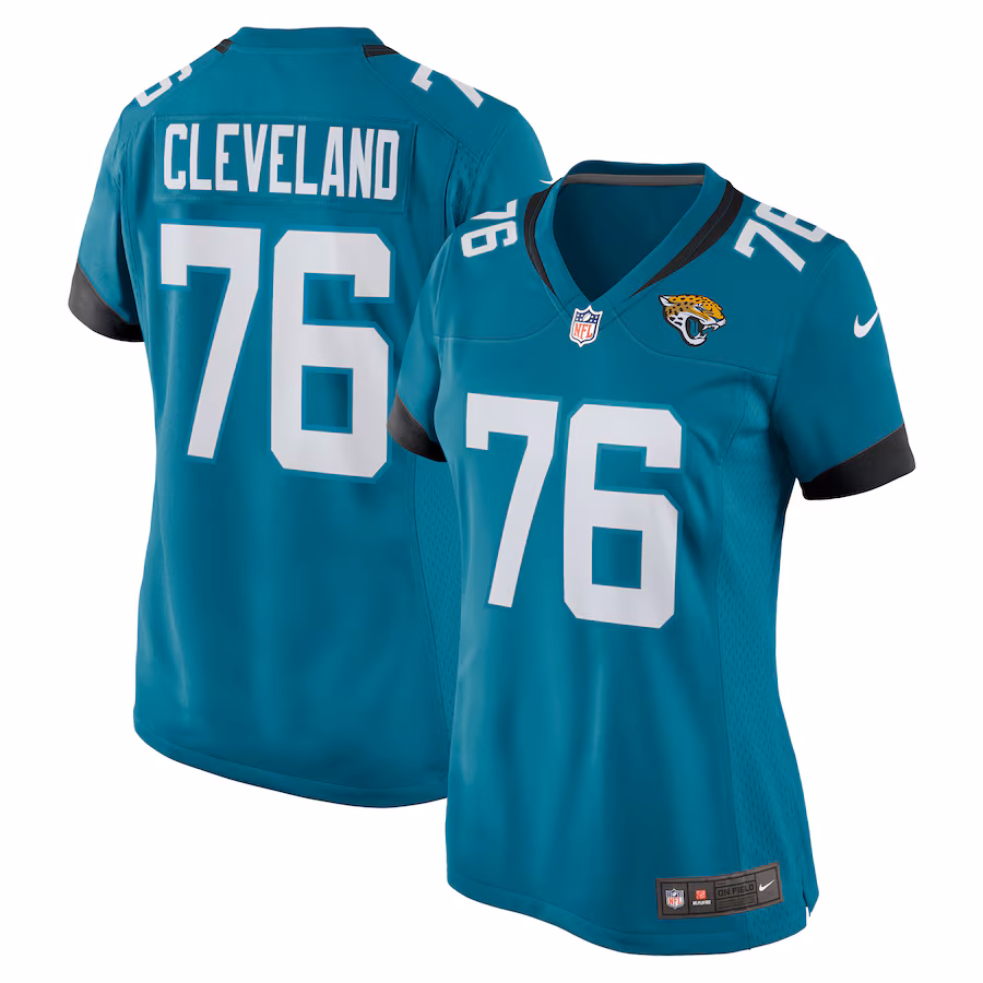 Women's Jacksonville Jaguars Ezra Cleveland Nike  Teal  Game Jersey - Jersey