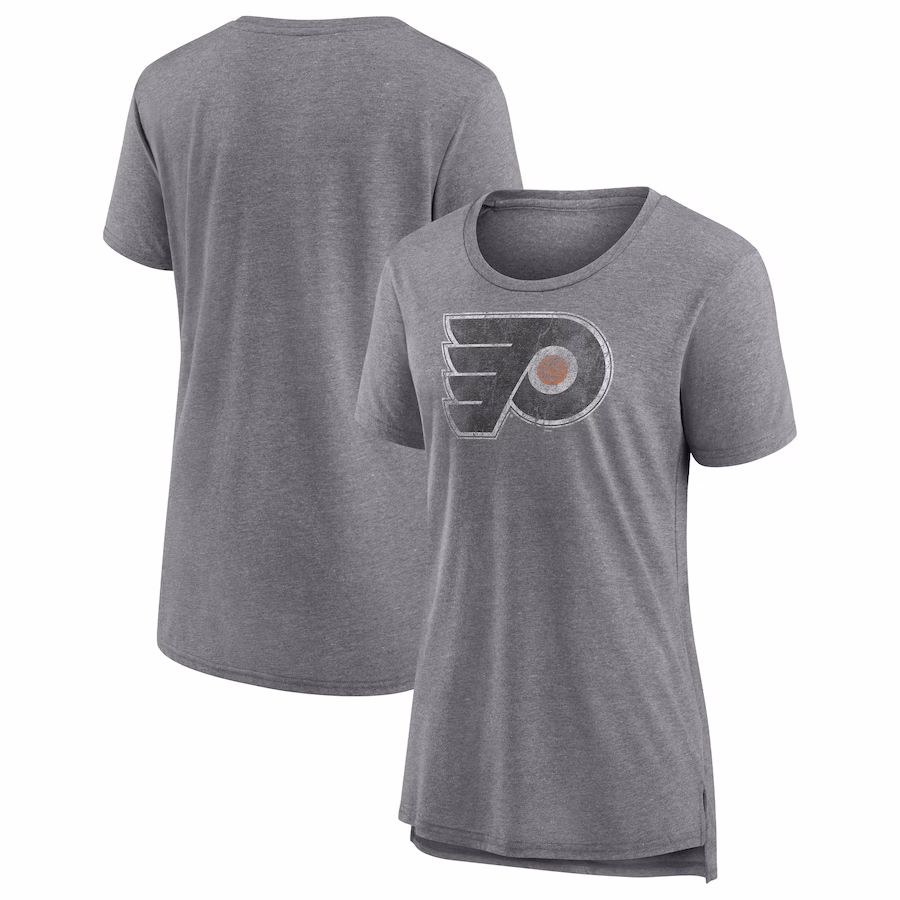 Women's Philadelphia Flyers Gray Slow Whistle Tri-Blend T-Shirt - Jersey