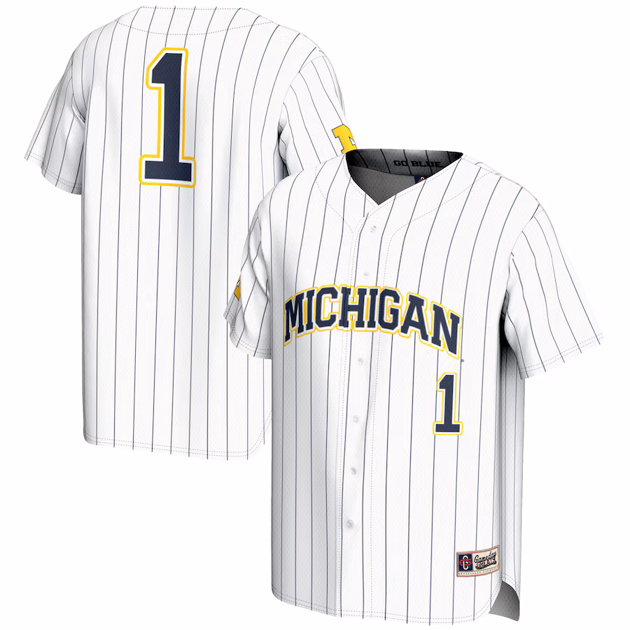 Youth GameDay Greats #1 White Michigan Wolverines Lightweight Baseball Fashion Jersey - Jersey