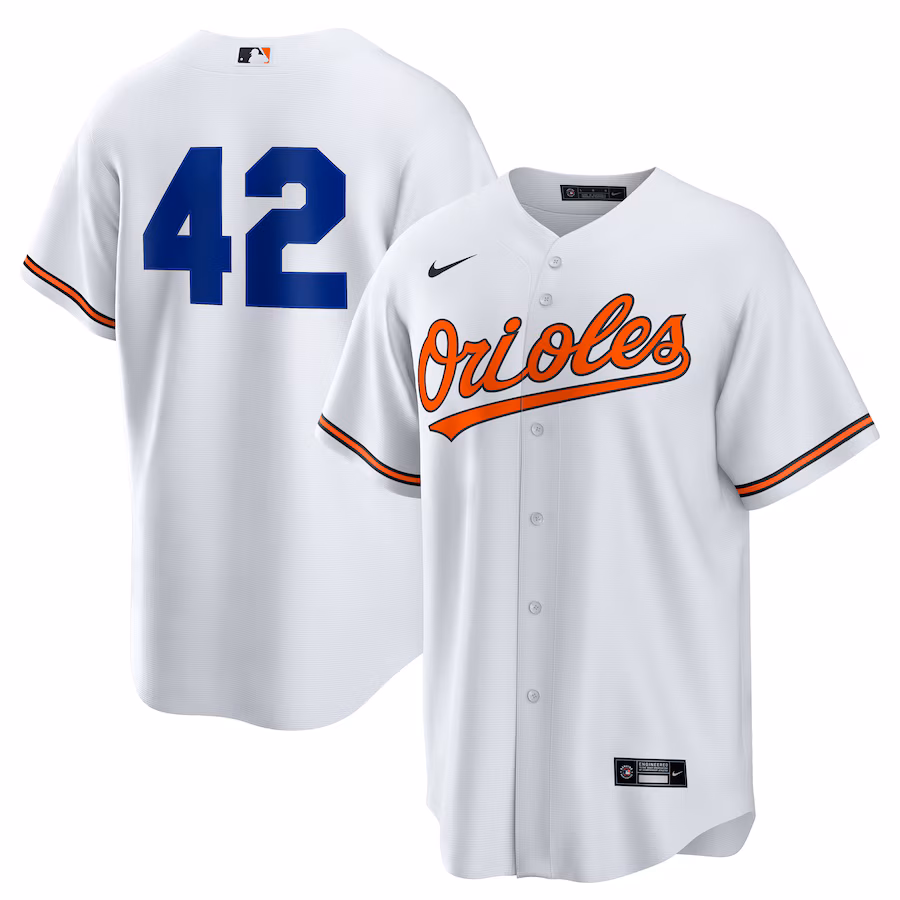 Men's Baltimore Orioles Nike White Home 2025 Jackie Robinson Day Replica Jersey - Jersey
