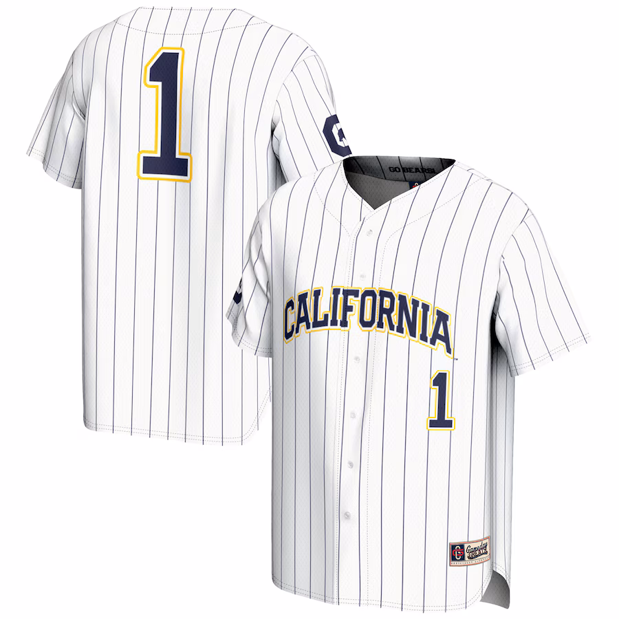 Men's GameDay Greats #1 White Cal Bears Lightweight Baseball Jersey - Jersey