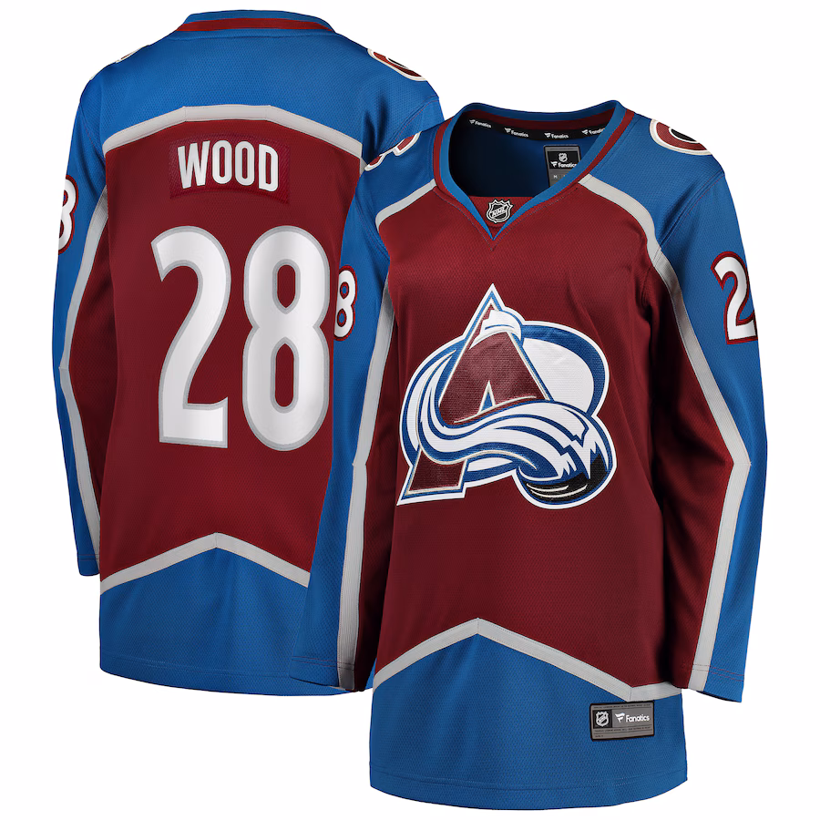 Women's Colorado Avalanche Miles Wood Fanatics Maroon Home Breakaway Player Jersey - Jersey