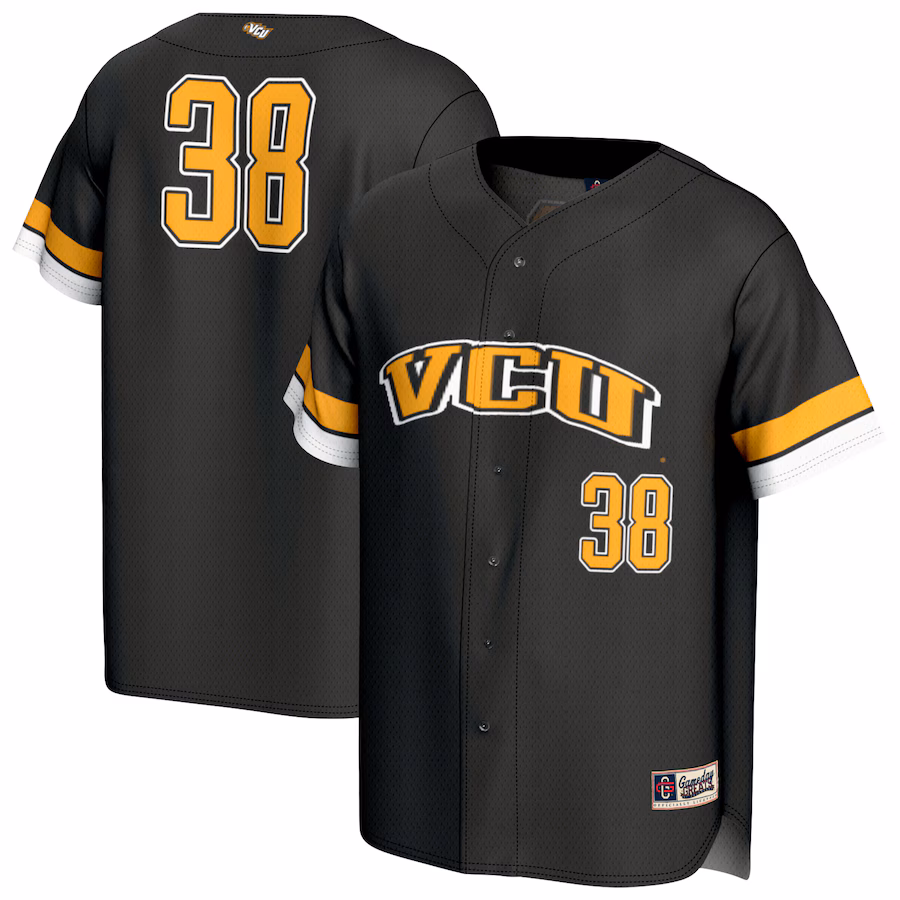 Youth GameDay Greats #38 Black VCU Rams Lightweight Collegiate Baseball Fashion Jersey - Jersey