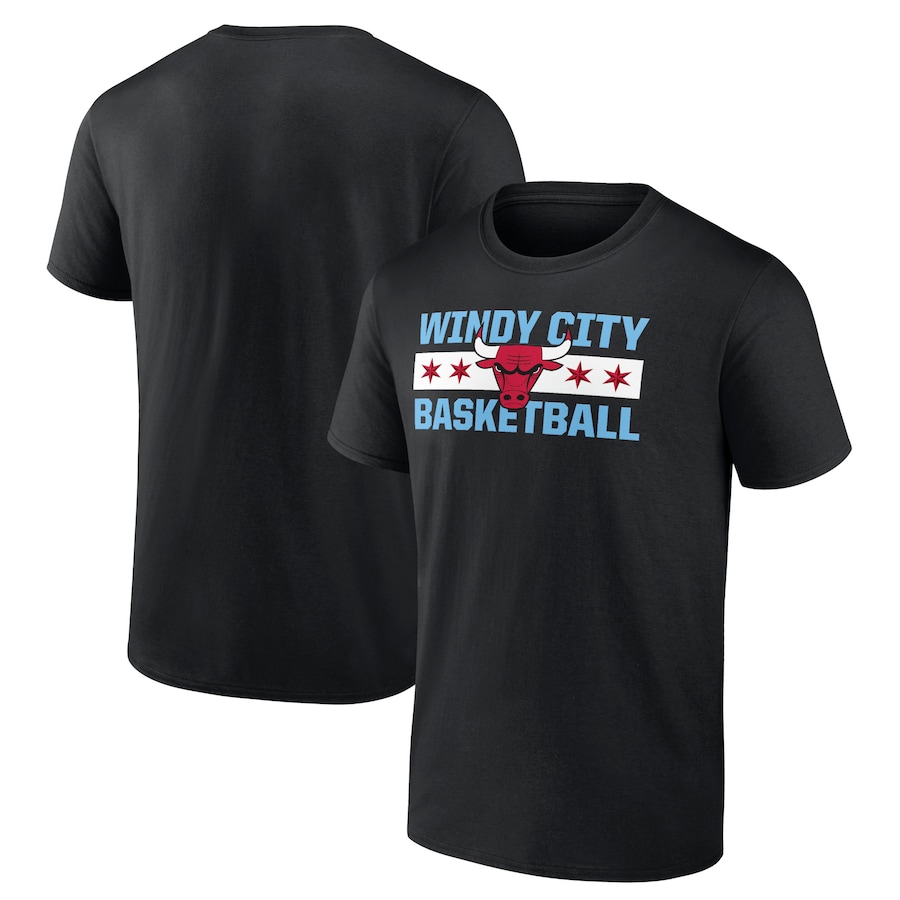 Men's Chicago Bulls  Black Hometown Collection Windy City T-Shirt - Jersey
