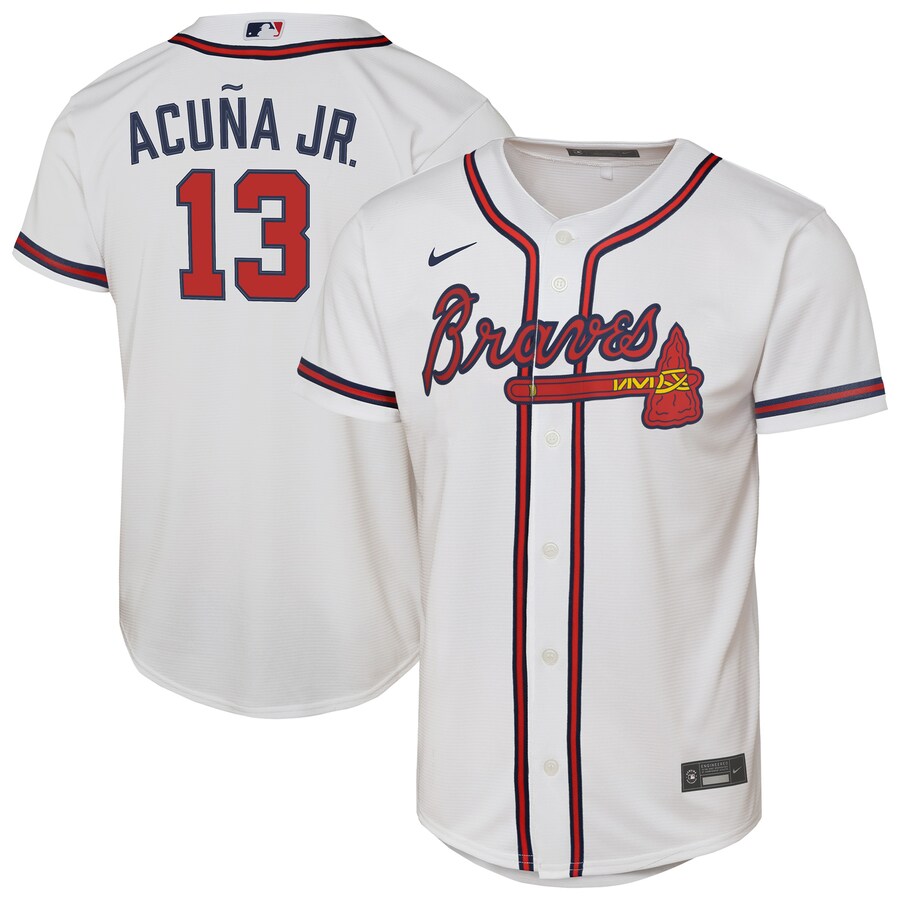 Youth Atlanta Braves Ronald Acuna Jr. Nike White Home Replica Player Jersey - Jersey