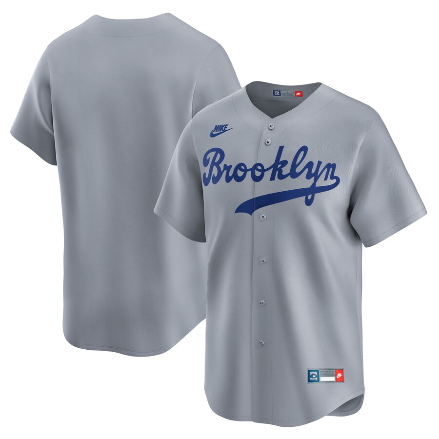 Men's Brooklyn Dodgers Nike Gray Throwback Cooperstown Collection Limited Jersey - Jersey