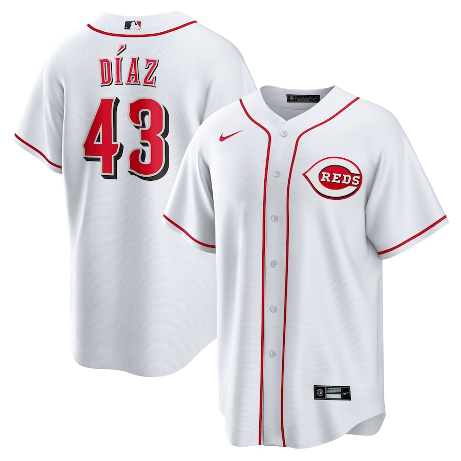 Men's Cincinnati Reds Alexis Diaz Nike White Home Replica Jersey - Jersey