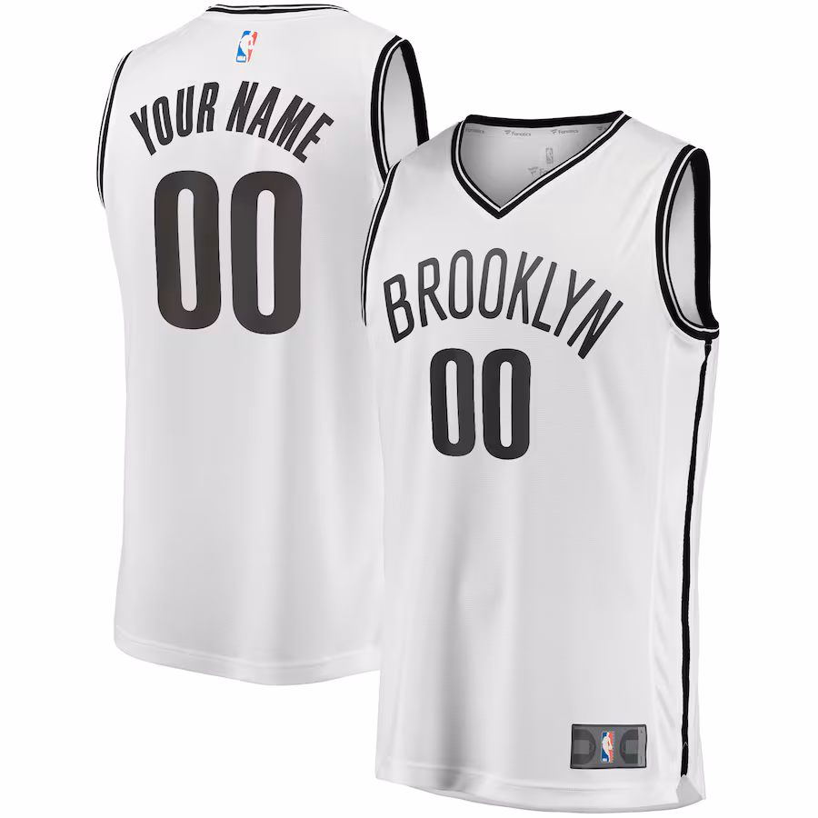 Youth Brooklyn Nets  Fanatics White Fast Break Replica Custom Jersey - Association Edition - Jersey